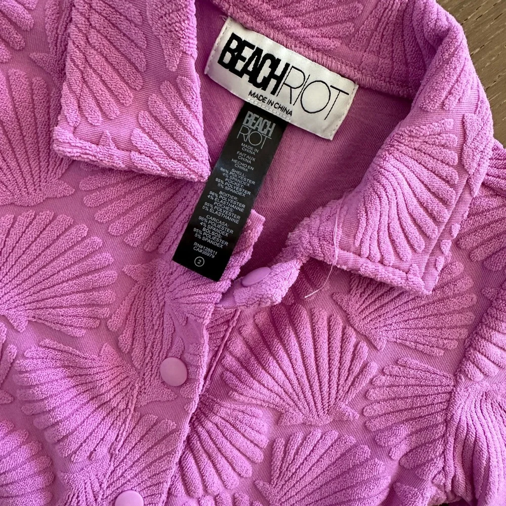 Beach Riot Lilac Textured Button-Up - Picture 3 of 3